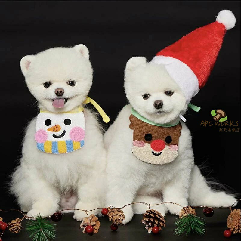ペット用 よだれかけ クリスマス サンタ ペット用バンダナ スタイ ドッグウェア ア...