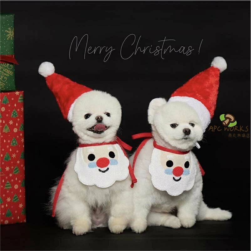 ペット用 よだれかけ クリスマス サンタ ペット用バンダナ スタイ ドッグウェア ア...