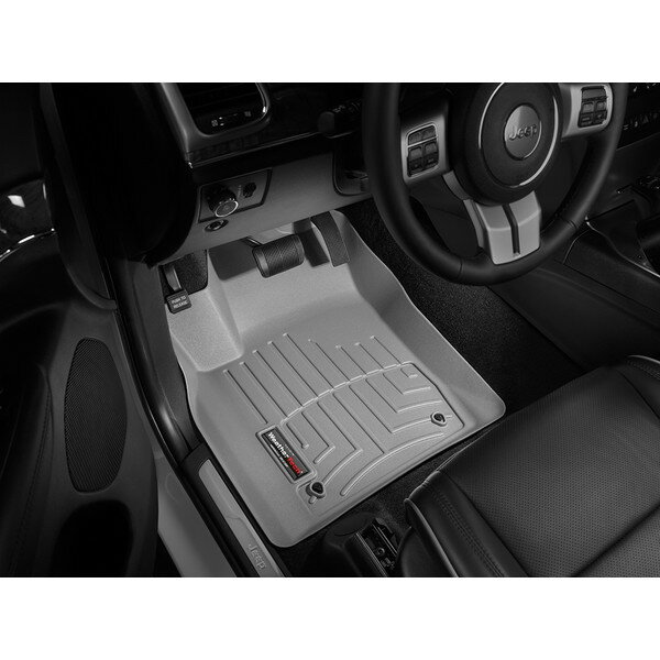 【WeatherTech/ウェザーテック正規輸入元】ジープ　グランドチェロキー（2011年）左ハンドル車 フロアマット/フロアライナー（フロント＆リア）（グレー）