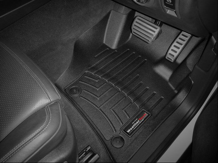 【WeatherTech/ウェザーテック正規輸入元】VOLKSWAGEN（フォルクスワーゲン）トゥアレグ（2ゾーンクライメートコントロール装備車用）右ハンドル車 フロアマット/フロアライナー（フロント＆リア）（ブラック）