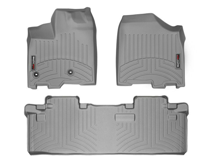 Rakuten - 【WeatherTech/ウェザーテック正規輸入元】USトヨタ　シエナ　8人乗り（2013〜2017年）左ハンドル車　フロアマット/フロアライナー（フロント＆リア）（グレー）