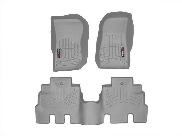 乐天商城 - 【WeatherTech/ウェザーテック正規輸入元】ジープ　ラングラーアンリミテッド（2014〜2017年）左ハンドル車 フロアマット/フロアライナー（フロント＆リア）（グレー）