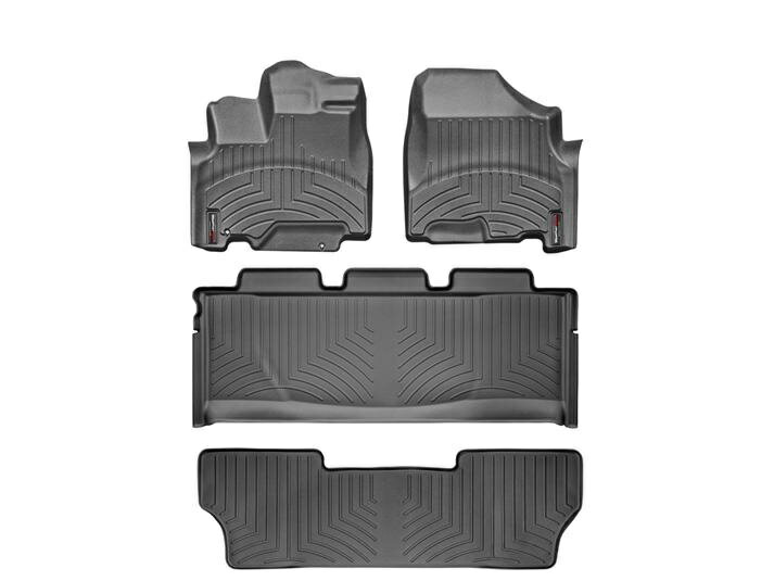 乐天商城 - 【WeatherTech/ウェザーテック正規輸入元】ホンダ（HONDA） オデッセイ（2005年〜2010年）左ハンドル車 フロアマット/フロアライナー（フロント＆リア）（ブラック）