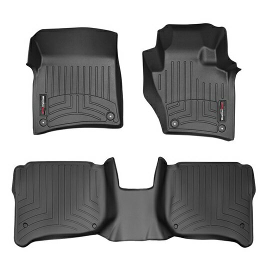 【WeatherTech/ウェザーテック正規輸入元】ポルシェ カイエン（958型）（2013年〜2017年）（4ゾーンクライメートコントロール装備車用）右ハンドル車 フロアマット/フロアライナー（フロント＆リア）（ブラック）