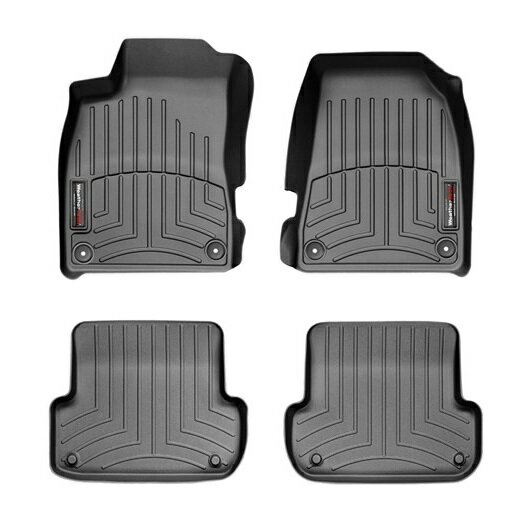 【WeatherTech/ウェザーテック正規輸入元】Audi（アウディ） A4/S4/RS4（2002〜2008年）左ハンドル車 フロアマット/フロアライナー（フロント＆リア）（ブラック）