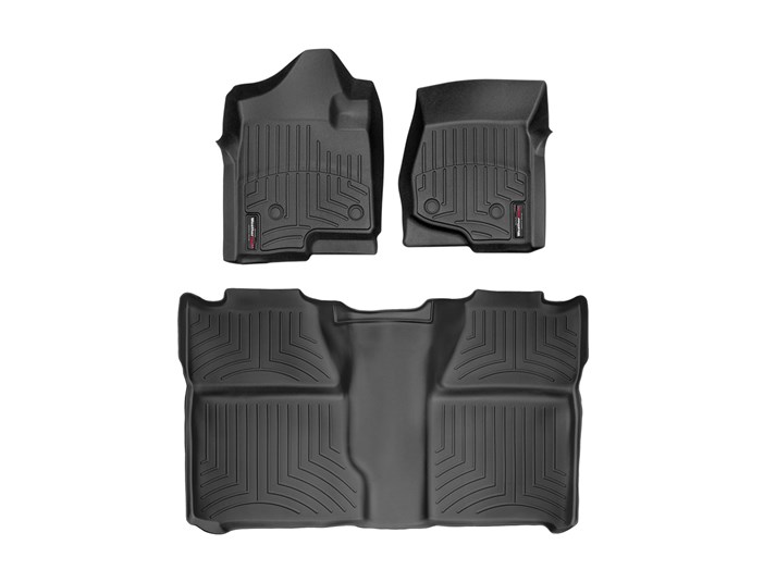 乐天商城 - 【WeatherTech/ウェザーテック正規輸入元】シボレー シルバラード／GMC シエラ/シエラ デナリ　左ハンドル車（ガソリン車専用） フロアマット/フロアライナー（フロント＆リア）（ブラック）