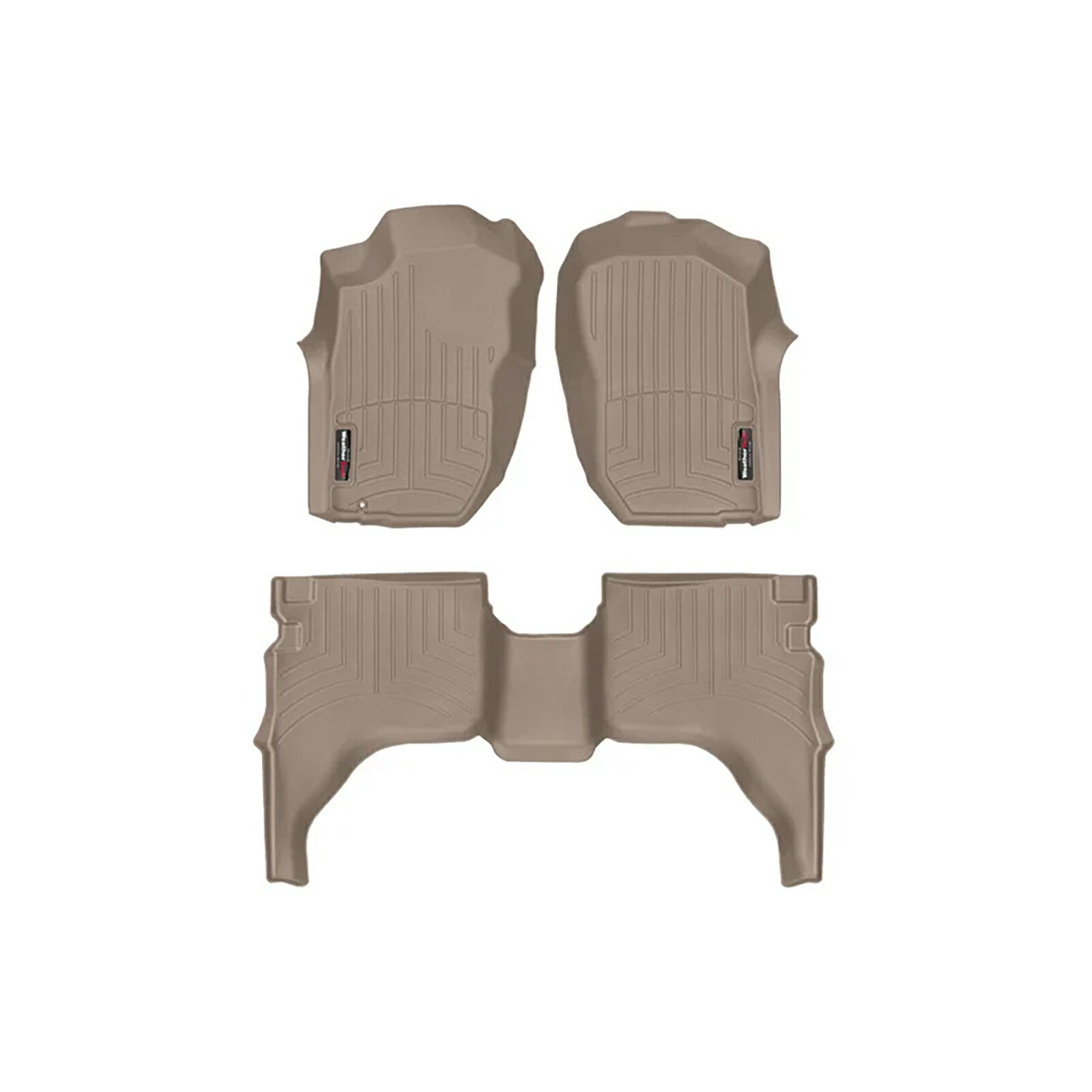 乐天商城 - 【WeatherTech/ウェザーテック正規輸入元】TOYOTA（トヨタ）タコマ（2001〜2004年）（左ハンドル・AT車）（ダブルキャブ用） フロアマット/フロアライナー（フロント＆リア）（タン）