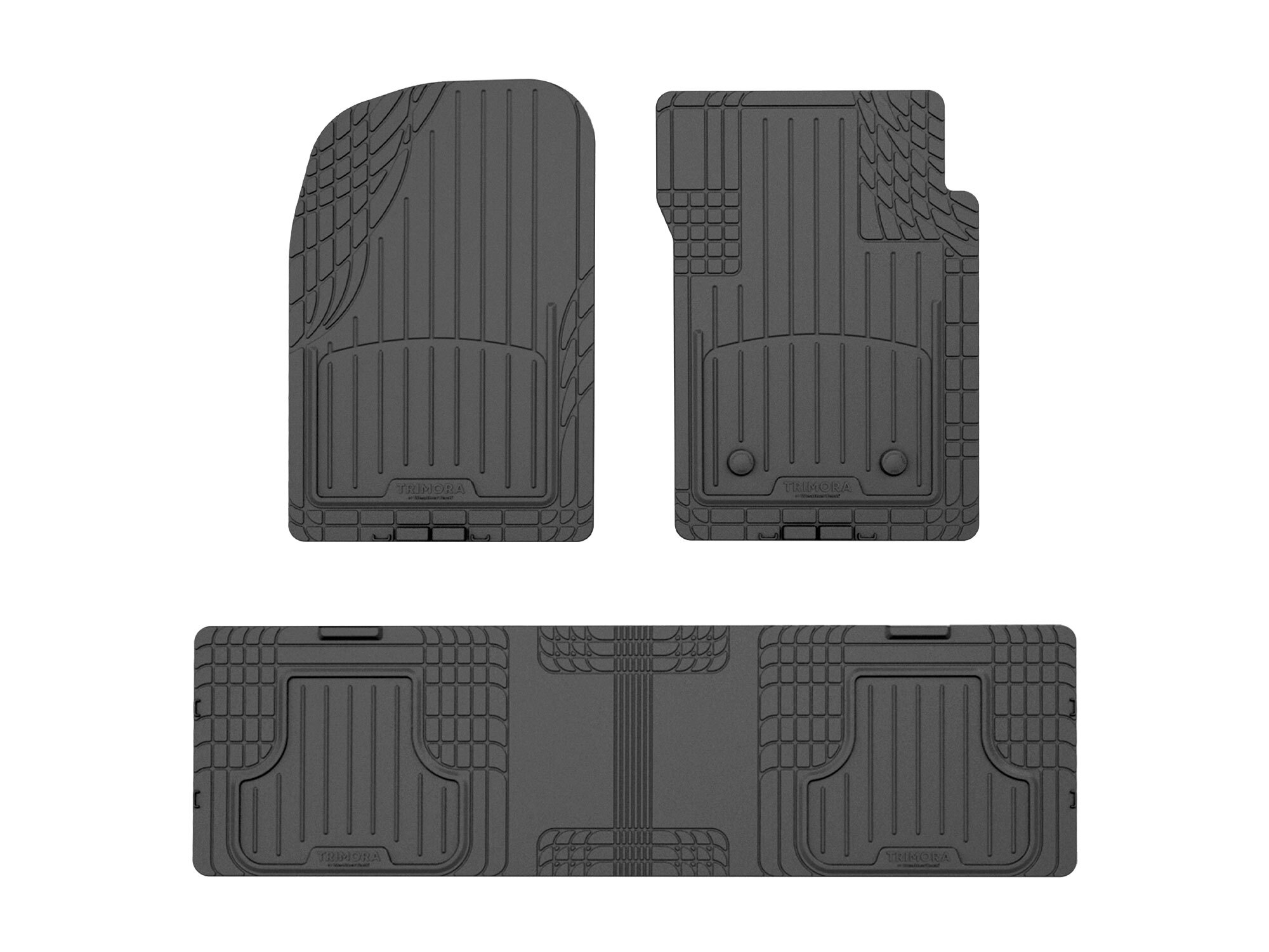 【WeatherTech／ウェザーテック正規品】Trimora トリモラ 汎用フロアマット 3枚セット（前席2枚＋後部座席用1枚）ブラック ユニバーサルタイプ アメリカ製