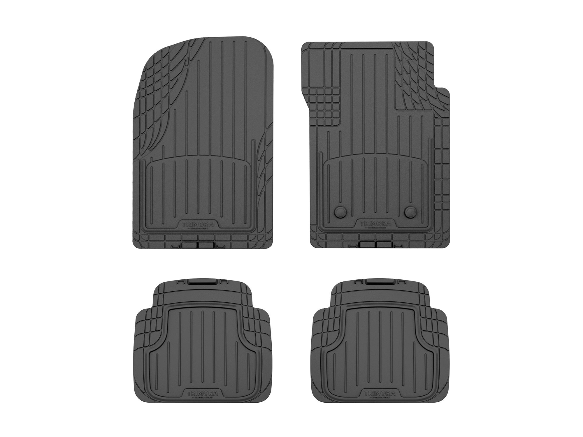 乐天商城 - 【WeatherTech／ウェザーテック正規品】Trimora トリモラ 汎用フロアマット 4枚セット（前席2枚＋後部座席用2枚）ブラック ユニバーサルタイプ アメリカ製