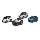 BMW ミニチュアカー i8ファンカー ホワイト、ブルー、ブラック、シルバー 4台セット（サイズ:1/100）