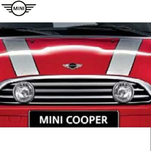 MINI純正 エンジンフード・ストライプ（シルバー）MINI純正 COOPER(R55/R56/R57)〜2010.8,MINI純正 ONE(R56)〜2010.8