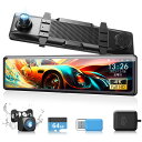 ドライブレコーダー ミラー型 4K 2160P 高画質 前後カメラ 11インチ 大画面 24時間駐車監視 暗視 64GB高速SDカード付き カードリーダー付き ...