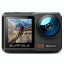 【スーパーSALE★半額】アクションカメラ 4K 60FPS 水中カメラ 防水カメラ10M 40M WiFi搭載 手ブレ補正 ウェアラブルカメラ 外部マイク付き デュアルカラースクリーンアクションカム 2 x 1350mAh バッテリー 充電器付き 日本語取説 Surfola SF630(2)