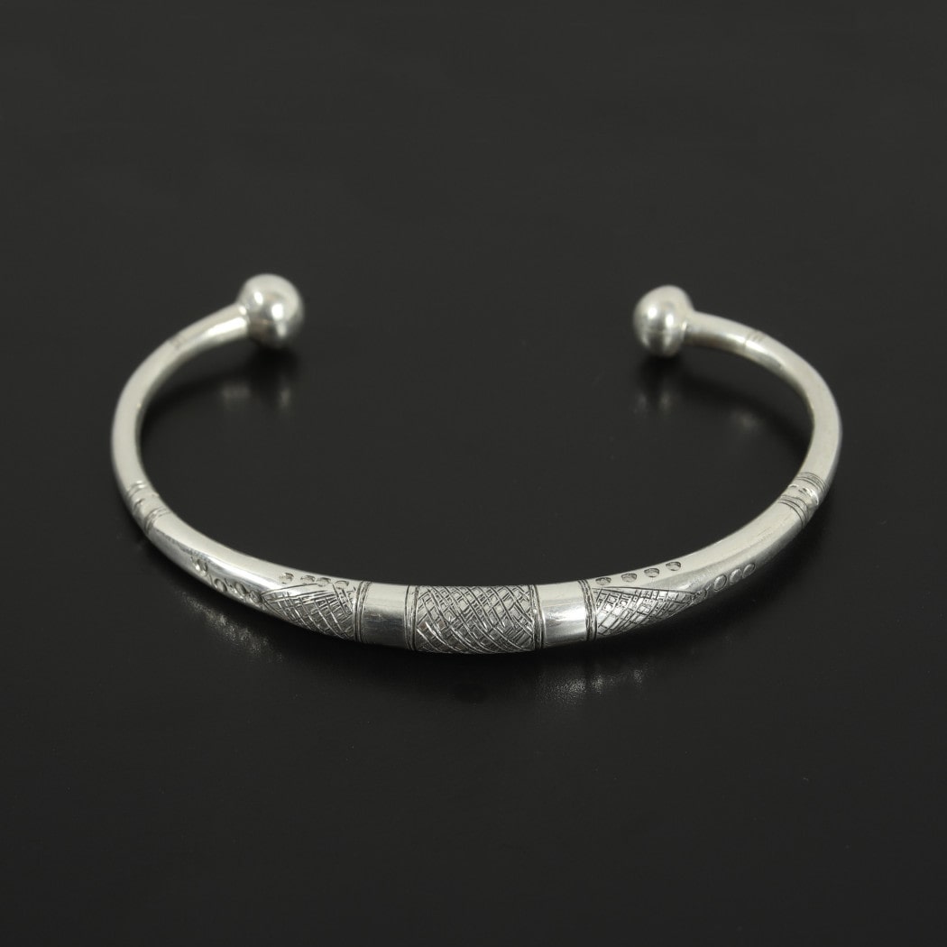 TOUAREG SILVER JEWELRY トゥアレグ シルバー ジュエリー POURE SILVER BANGLE シルバーバングル 円柱 シルバー