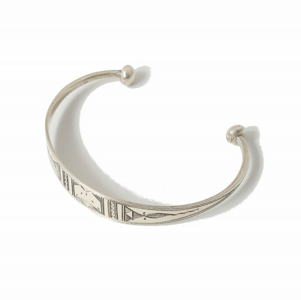 TUAREG SILVER JEWELRY トゥアレグ シルバー ジュエリー アフリカンシルバー バングル flat シルバー A