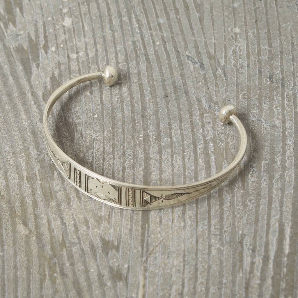 TUAREG SILVER JEWELRY トゥアレグ シルバー ジュエリー アフリカンシルバー バングル flat シルバー A