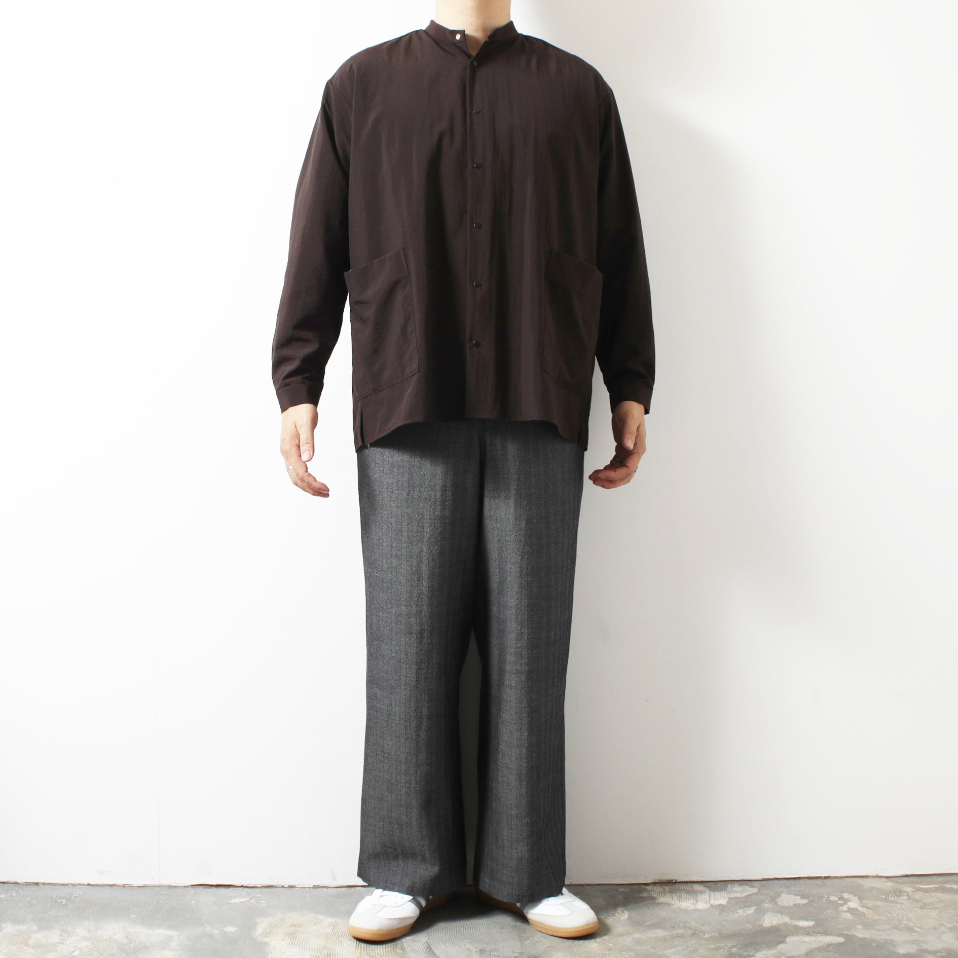 Rakuten - amne アンヌ ナイロン パーク シャツ ブラウン NYLON park shirts CHOCOLATE