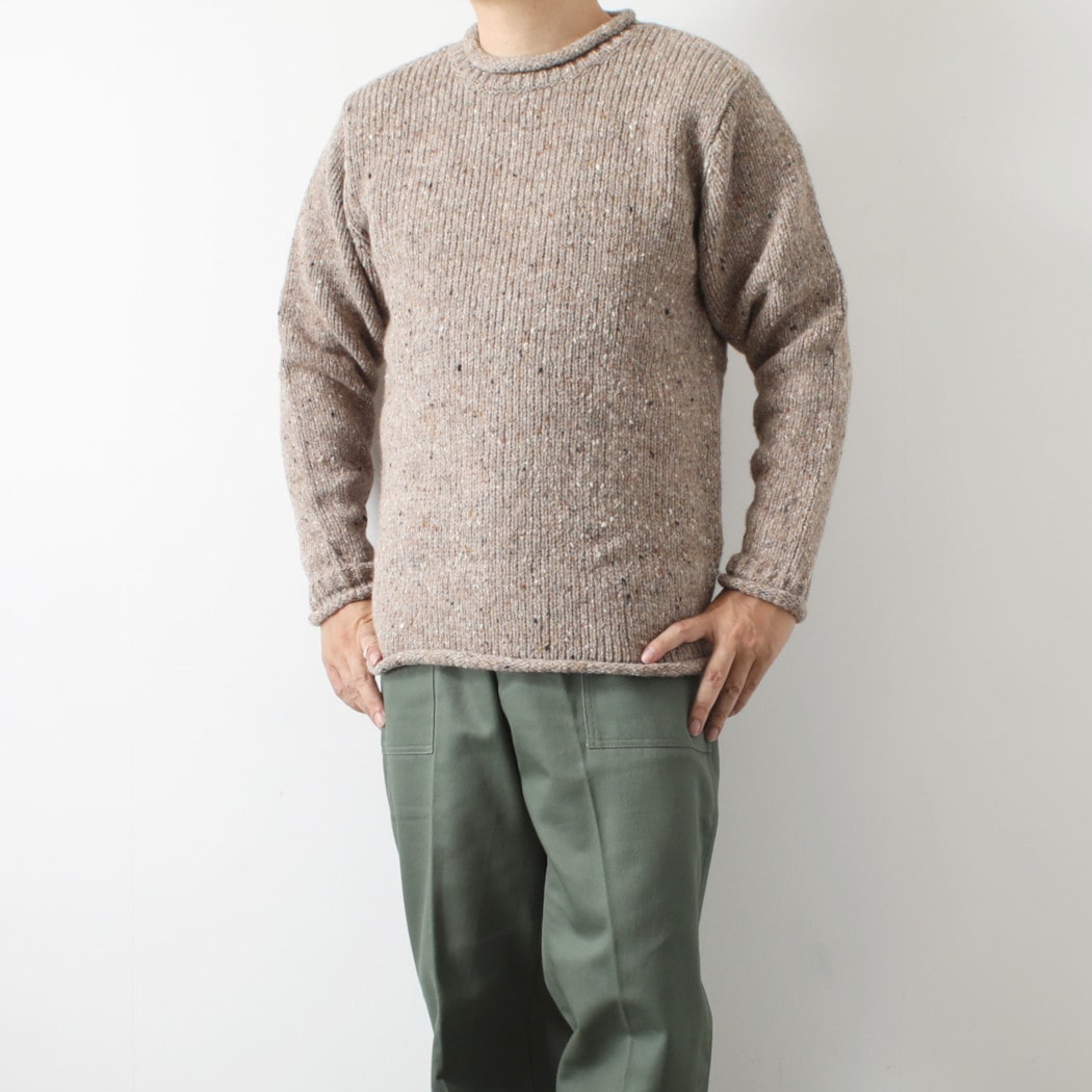 Rakuten - aran woollen mills アラン ウーレン ミルズ Roll Neck Sweater ツイードロールネックセーター 457 ベージュ