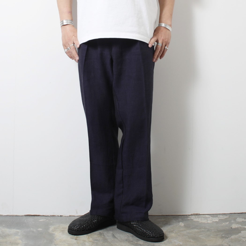 AuVraiChic BRITAIN オーブライシックブリテン アイリッシュリネン ワークパンツ ネイビー Indigo