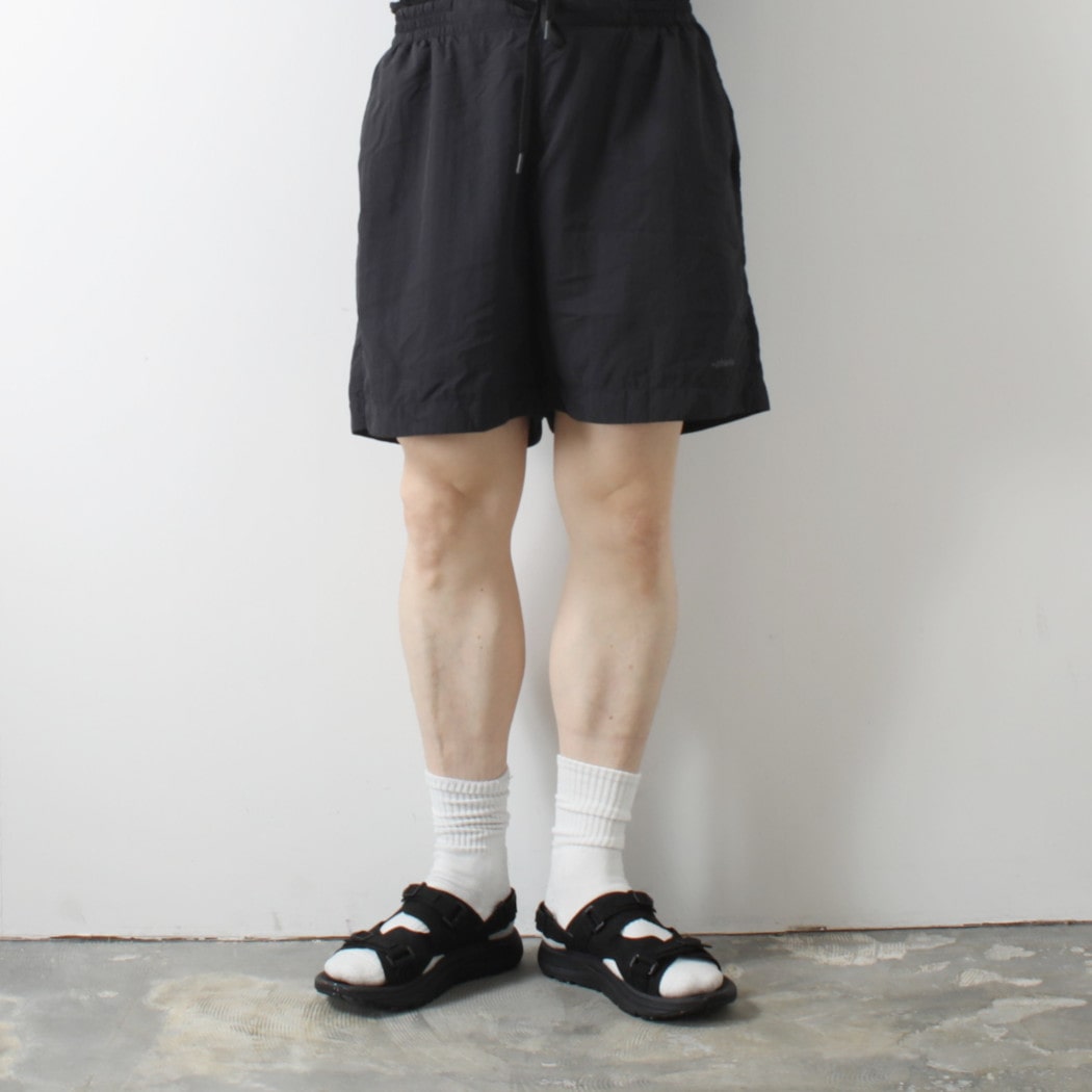+phenix プラスフェニックス ワッシャーハーフパンツ 軽量ナイロン 撥水加工 ブラック