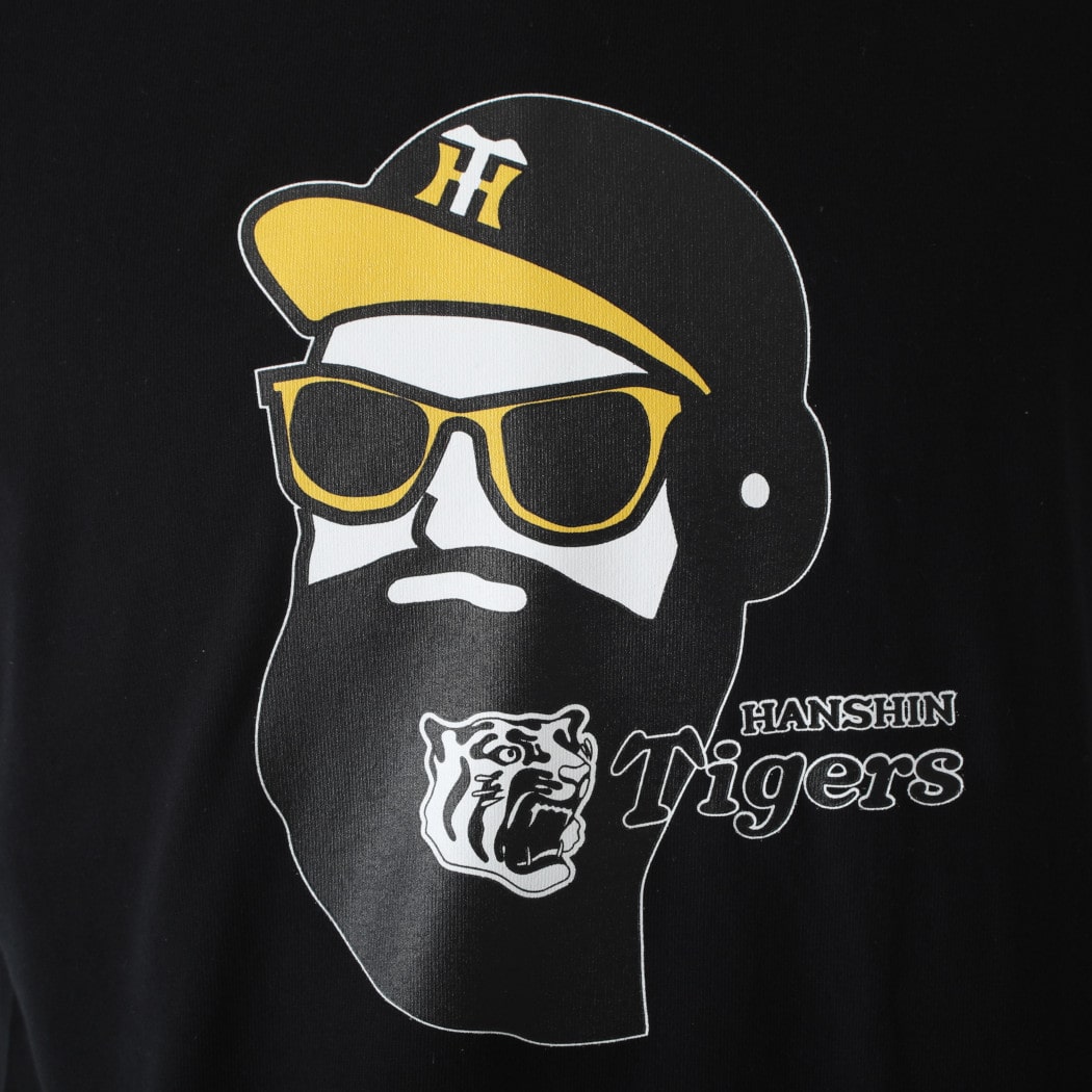 FUN Up Necessary modemdesign Tigers Face Oji 阪神タイガース コラボ おじさん フェイス Tシャツ ブラック