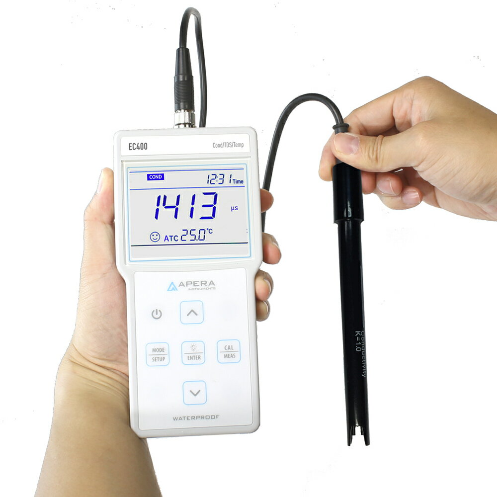 Rakuten - APERA ポータブル式EC計EC400 EC/TDS/℃同時測定導電率計 EC電極標準付属 キャリングケース付 本体2年保証 電極6ヶ月保証