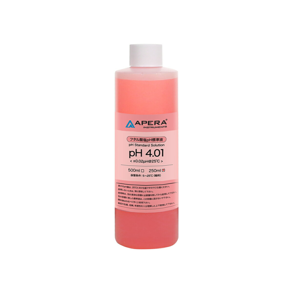 APERA pH4.01フタル酸塩pH標準液 色付き校正液 250ml pH校正用