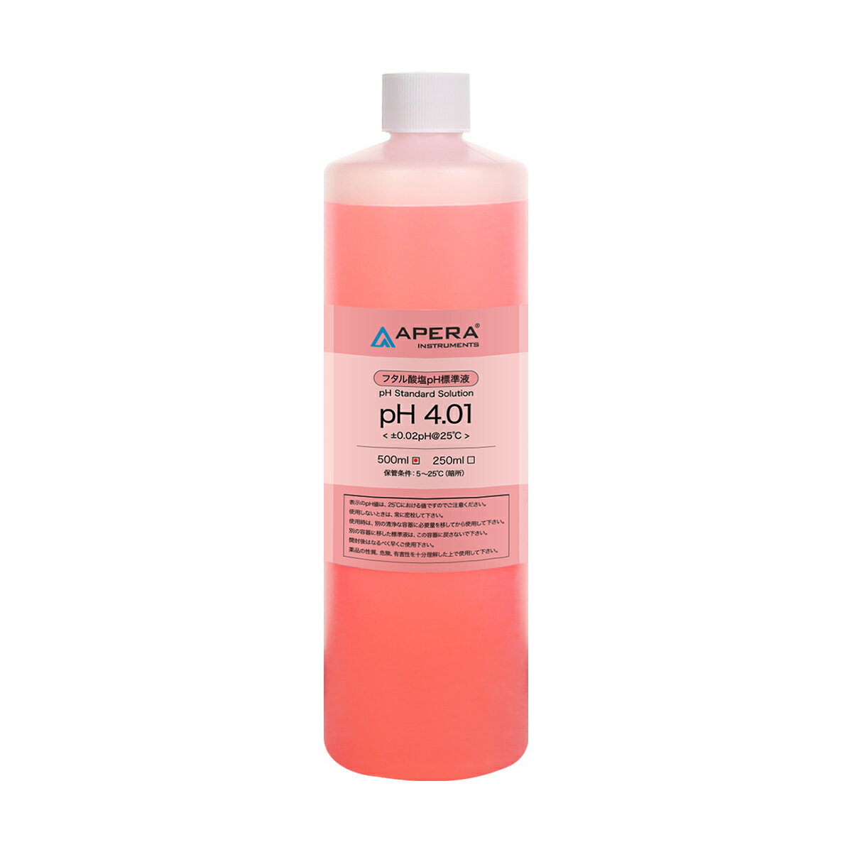 APERA pH4.01フタル酸塩pH標準液 色付き校正液 500ml pH校正用