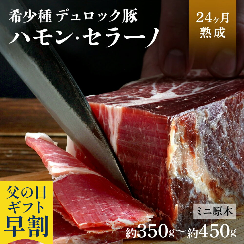 【 父の日 早割 4,780円 】 【 送料無料 】 スペイン産 ハモンセラーノ ブロック 24ヶ月熟成 生ハム 約350g～450g 希少種デュロック豚使用 グルメ 贈答 食べ物 ミニ 原木 原木 高級 実用的 ハム 肉 ギフト プレゼント 食品 送料無料 ギフト オシャレ 実用プレゼント グルメ