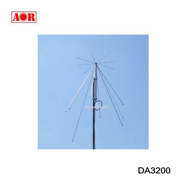 25MHz〜3000MHz　 広帯域受信用　ディスコーンアンテナ DA3200は、25〜3000MHzを受信するための受信用ディスコーンアンテナです。給電用の同軸ケーブル(5D-2V NP-NP付)　 15m　が付属しています。　 受信周波数範囲 25MHz 〜　3000MHz 最長エレメント長/重量 約1230cm / 1kg インピーダンス 50　Ω 本体コネクタ N-J 対風速 50　m/sec 適合マスト経 25　〜　50 mm 同軸ケーブル 5D-2V 15m NP-NP付 　　★　このアンテナは受信専用です &nbsp;メーカー希望小売価格はメーカーカタログに基づいて掲載しています