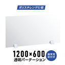 まん延防止等重点措置商品 透明パーテーション W1200×H600mm 軽くて丈夫なPS（ポリスチレン）板 ABS足付き デスク パーテーション 卓上パネル 仕切り板 衝立 間仕切り 飲食店 老人ホーム オフィス 学校 病院 薬局 介護老人福祉施設 ps-abs-d12060