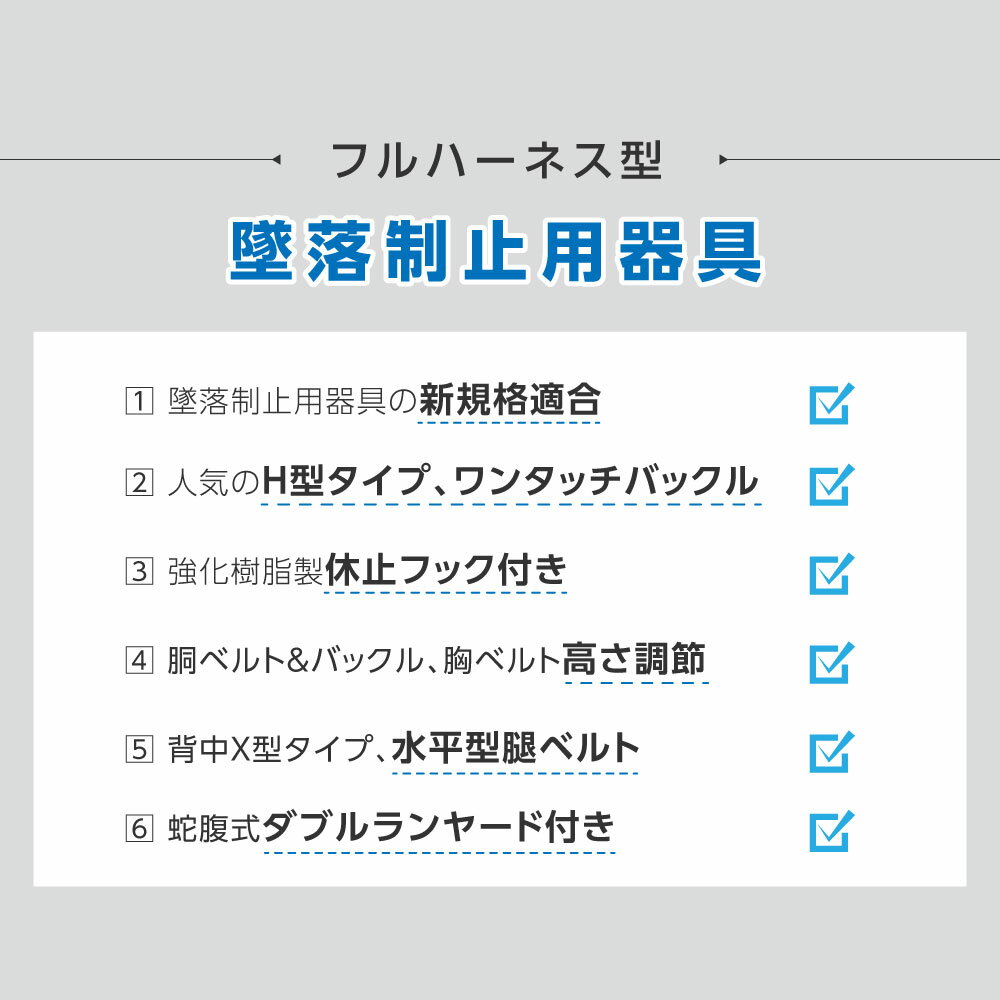 あす楽 【墜落制止用器具】【産業安全技術協会試験合格】 フルハーネスセット 新規格適合 ハーネス安全帯 フルハーネス フルハーネス安全帯 墜落制止用器具 ワンタッチバックル 安全帯 伸縮式ランヤード付属 軽量モデル 送料無料 dk-n-fhb-100 2