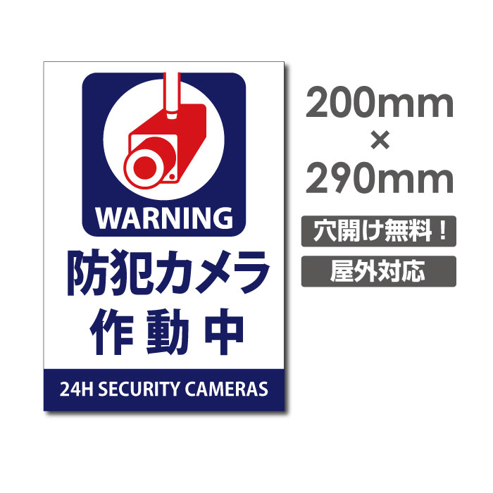 『APEX看板』W200mm×H290mm 防犯『防犯カメラ作動中』視線でドキ 看板 プレート看板 防犯カメラ 監視カメラ 通報 カメラ作動中 カメラ カメラ録画中パネル看板 camera-248