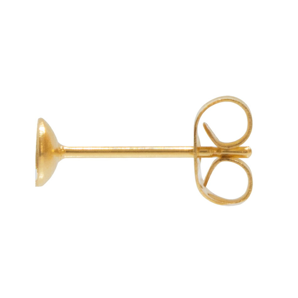 [50個] サージカルステンレス お椀皿4mm ピアス ［ ゴールド 金 ］ キャッチ付き パーツ 金アレ