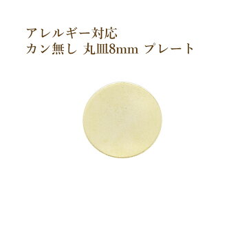 ［20個］ サージカル ステンレス カン無し 丸皿 プレート 8mm [ ゴールド 金 ] メタル チャーム 金具 ラウンド パーツ アレルギー対応