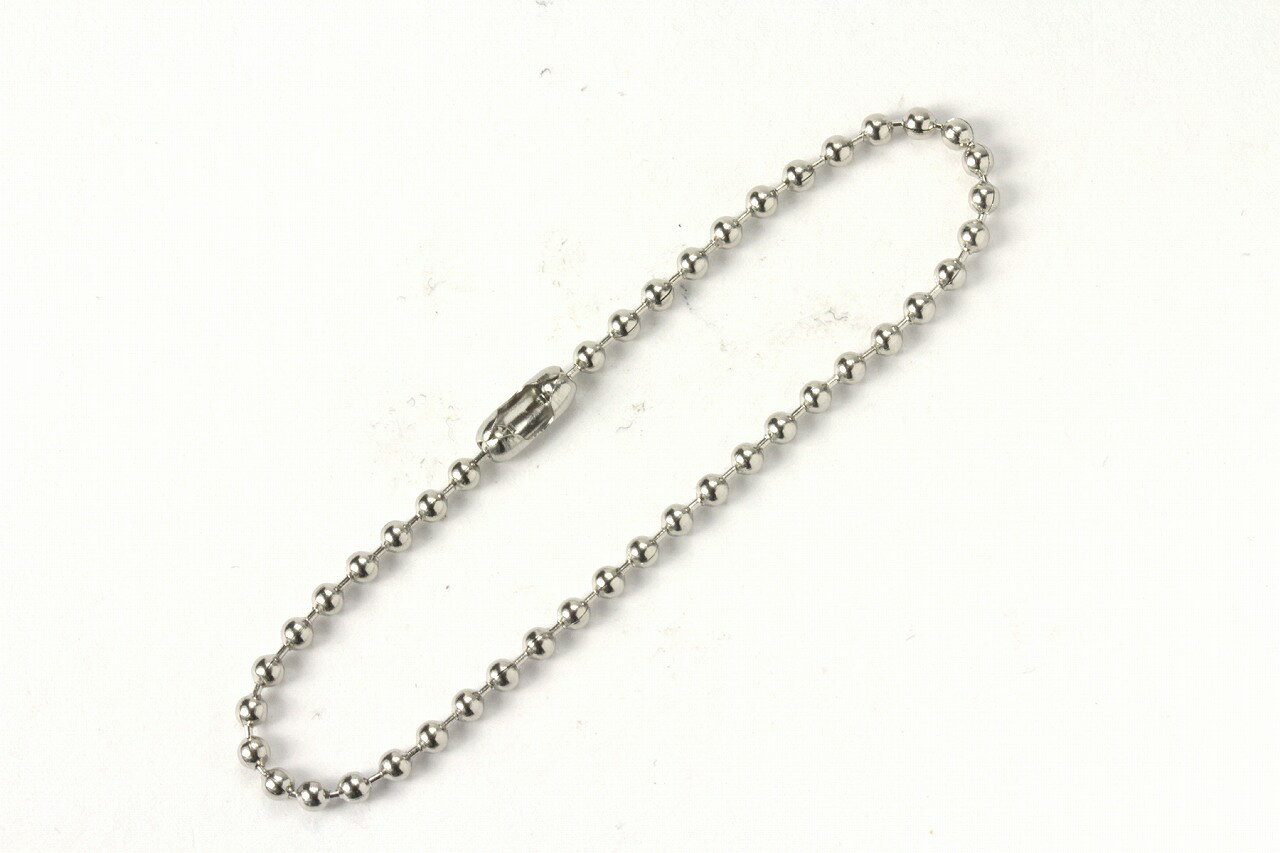 [5本] ステンレス ストラップ用 ボールチェーン 厚さ 2.0mm 長さ 12.5センチ シルバー銀 アクセサリー パーツ