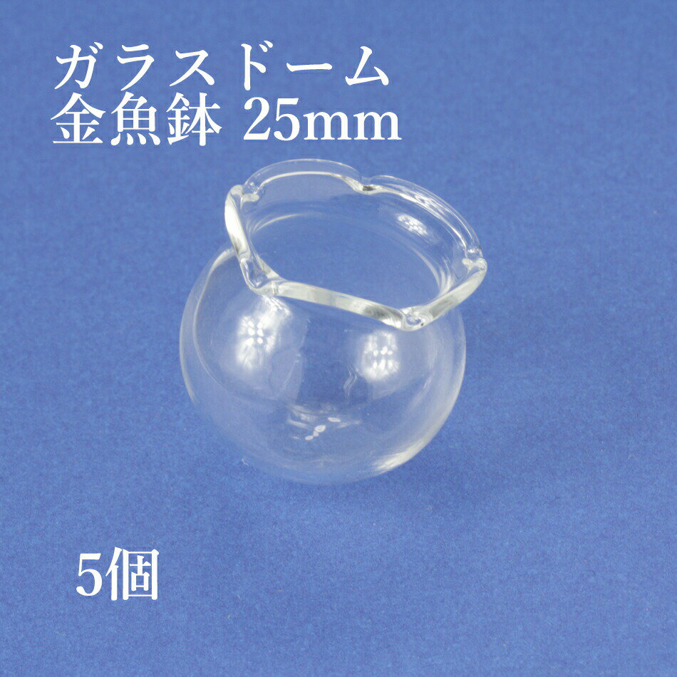 [5個] ガラスドーム 金魚鉢 ［ 特大 ］ 25mm アクセサリーパーツ 素材 硝子 ハンドメイド O-05