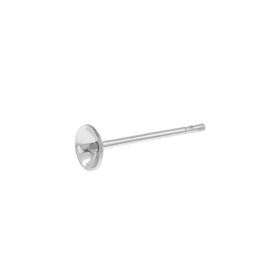 Rakuten - [20個] 【 ポストのみ 】* 短い * 芯有り お椀皿 ピアス 3mm ［ 銀 シルバー ］ サージカルステンレス パーツ 金属アレルギー対応 P1-04