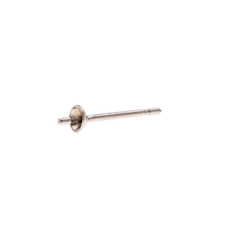 [10個] 【 ポストのみ 】 * 長い * 芯有り お椀ピアス 3mm ［ 銀 シルバー ］ サージカルステンレス パーツ 金属アレルギー対応 P1-04
