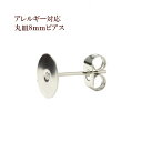  サージカルステンレス 丸皿8mm ピアス  キャッチ付き P1-01 パーツ 金アレ 金具