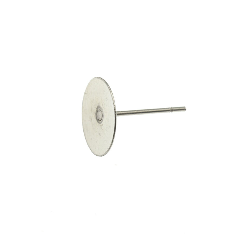 Parts - [50個] 【 ポストのみ 】 丸皿10mm ピアス [ 銀 シルバー ] サージカルステンレス P1-01 パーツ 金属アレルギー対応