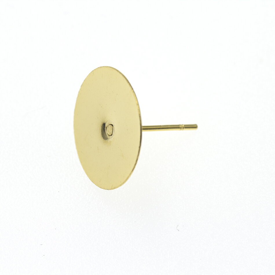 Rakuten - [50個] 【 ポストのみ 】 丸皿14mm ピアス [ ゴールド 金 ] サージカルステンレス P1-01 パーツ 金属アレルギー対応