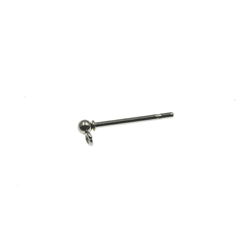 [20個] 【 ポストのみ 】 ヨコ向きカン付き ボールピアス 2mm ［ 銀 シルバー ］ サージカルステンレス パーツ 金属アレルギー対応 P2-01