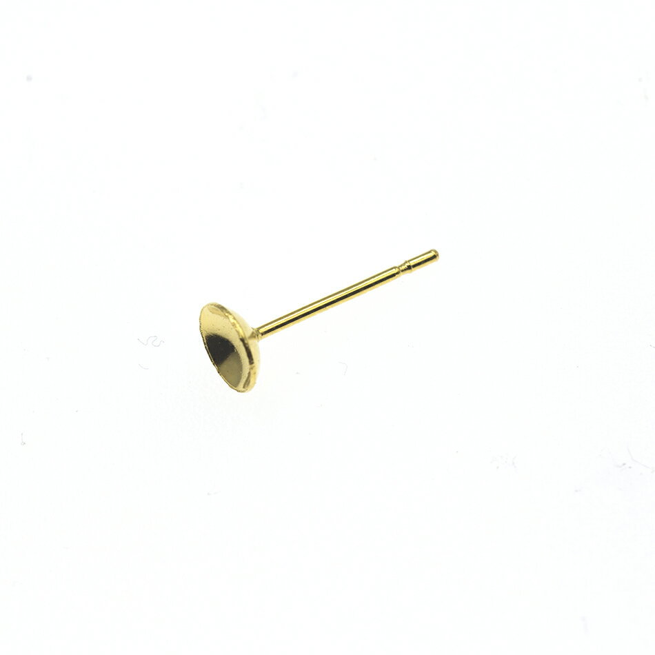 零件 - [50個] 【 ポストのみ 】 お椀皿 5mm ピアス ［ ゴールド 金 ］ サージカルステンレス P1-03 パーツ 金属アレルギー対応