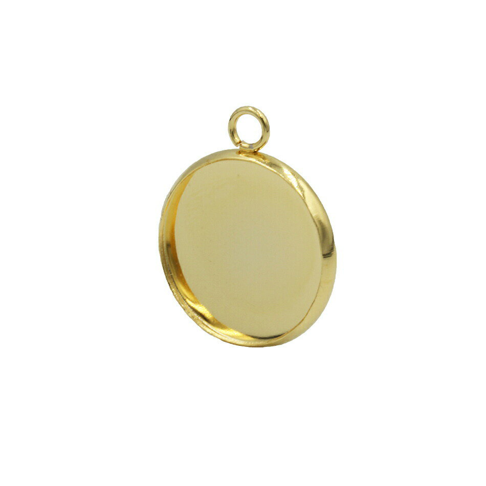 ［10個］ ステンレス 【 カン付き 】 * ミール皿 * 12mm ［ ゴールド 金 ］ M2-05 ...