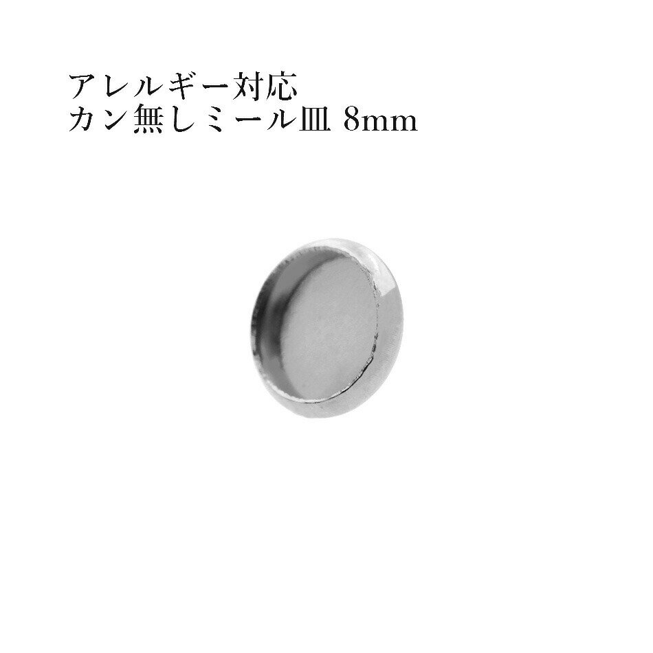 ［10個］ ステンレス カン無し * ミール皿 * 8mm ［ 銀 シルバー ］ M2-05 パーツ レジン 金属 アレルギー 対応