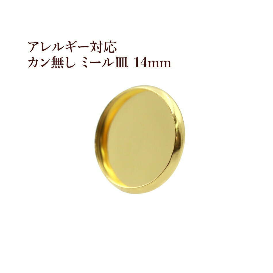 ［10個］ ステンレス カン無し * ミール皿 * 14mm ［ ゴールド 金 ］ M2-05 パーツ レジン 金属 アレルギー 対応