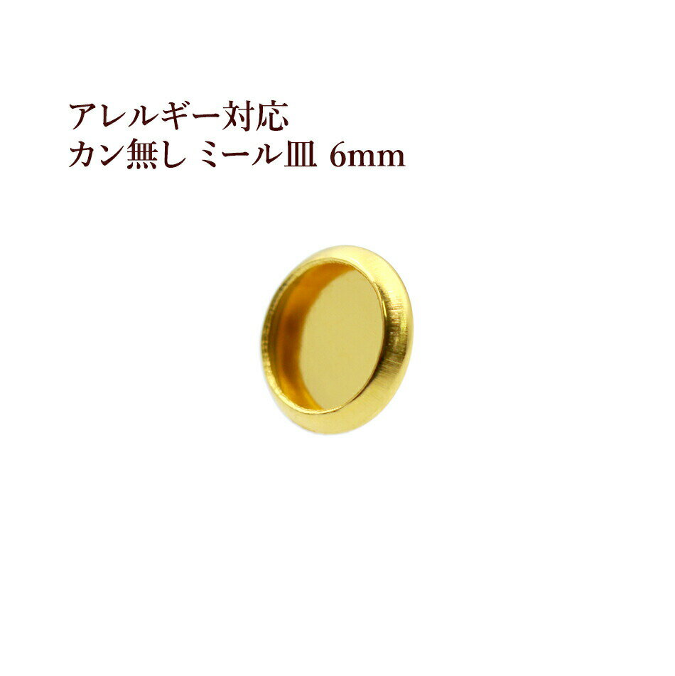 ［10個］ ステンレス カン無し * ミール皿 * 6mm ［ ゴールド 金 ］ M2-05 パーツ レジン 金属 アレル..