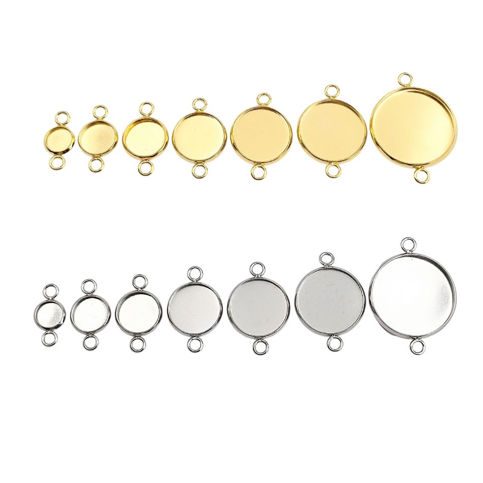 ［10個］ ステンレス 【 * 両カン * 付き 】* ミール皿 * 14mm ［ 銀 シルバー ］ ...