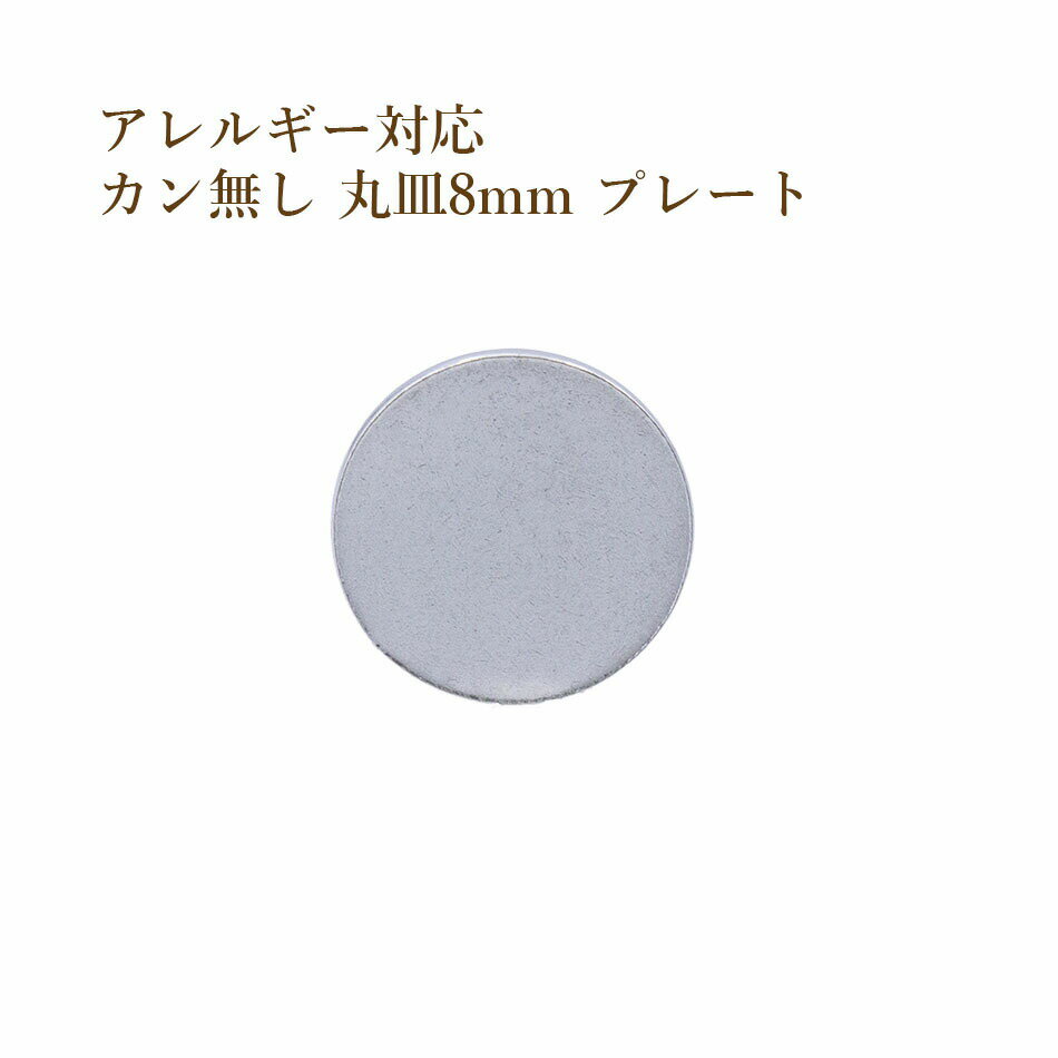 ［20個］ カン無し 丸皿 プレート 8mm [ 銀 シルバー ] O-04 チャーム 金具 メタル ラウンド サージカルステンレス パーツ アレルギー対応